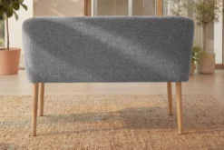 Nordische Sitzbank SCANDINAVIA MEISTERSTÜCK 115cm grau natur Massivholz mit Armlehne