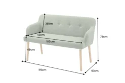 Nordische Sitzbank SCANDINAVIA MEISTERSTÜCK 115cm salbei natur Massivholz mit Armlehne