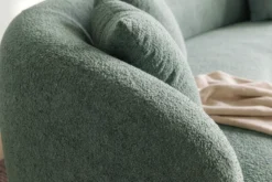 Organisches Sofa ATELIER 230cm salbei Bouclé 3-Sitzer Couch inkl. Kissen