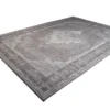 Orientalischer Baumwoll-Teppich PURE UNIQUE XXL 350x240cm antik-hellgrau geometrische Muster