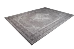 Orientalischer Baumwoll-Teppich PURE UNIQUE XXL 350x240cm antik-hellgrau geometrische Muster