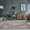 Orientalischer Baumwoll-Teppich PURE UNIQUE 240x160cm hellgrau geometrische Muster