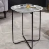 Orientalischer Beistelltisch CASABLANCA 50cm silber schwarz Tablett abnehmbar klappbar