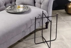 Orientalischer Beistelltisch CASABLANCA 50cm silber schwarz Tablett abnehmbar klappbar
