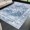 Orientalischer XXL Teppich OLD MARRAKESCH 350x240cm grau blau Flachgewebe