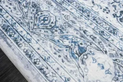 Orientalischer XXL Teppich OLD MARRAKESCH 350x240cm grau blau Flachgewebe