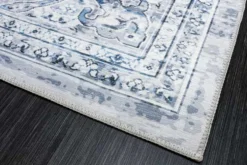 Orientalischer XXL Teppich OLD MARRAKESCH 350x240cm grau blau Flachgewebe