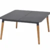 Outdoor Beistelltisch IPANEMA 80cm anthrazit Aluminium Teakholz wetterfest Gartentisch