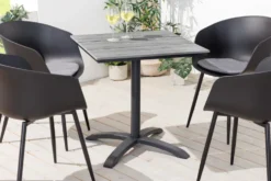 Outdoor Bistrotisch DESIGNO 70cm schwarz grau Aluminium wetterfest Gartentisch