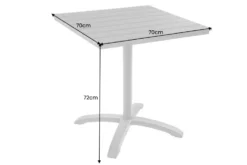 Outdoor Bistrotisch DESIGNO 70cm schwarz grau Aluminium wetterfest Gartentisch