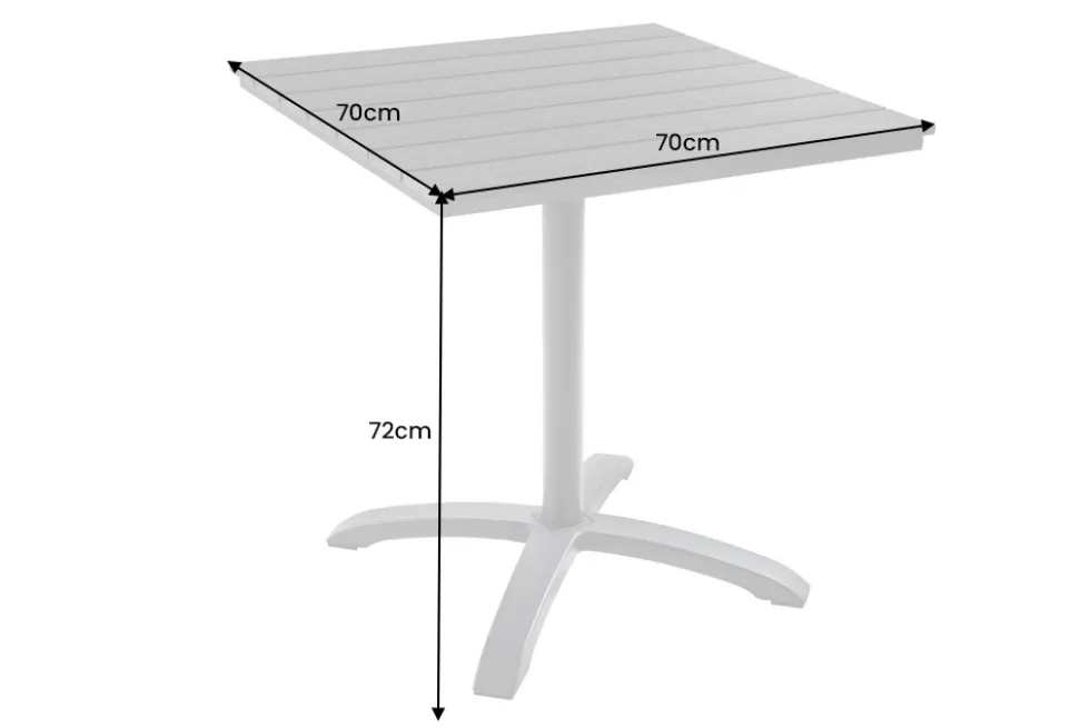 Outdoor Bistrotisch DESIGNO 70cm schwarz grau Aluminium wetterfest Gartentisch