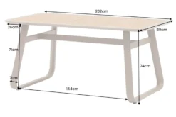 Outdoor Esstisch ORGANIC 200cm natur Kunststoff greige Aluminium Gartentisch wetterfest