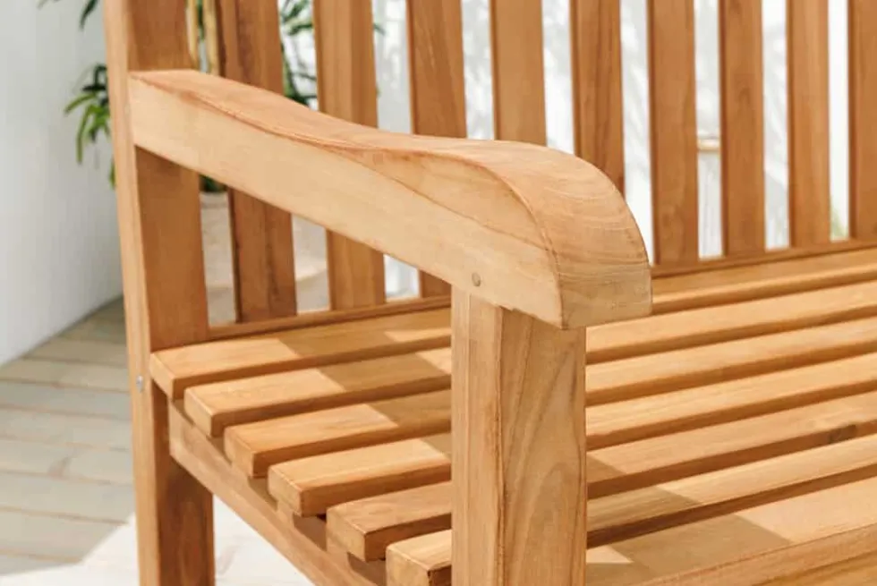 Outdoor Gartenbank EMPIRE TEAK 150cm natur Massivholz