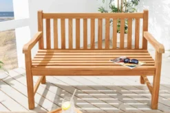 Outdoor Gartenbank EMPIRE TEAK 120cm natur Massivholz