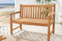 Outdoor Gartenbank EMPIRE TEAK 120cm natur Massivholz