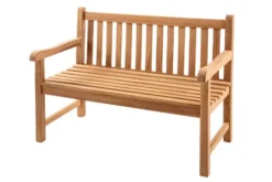 Outdoor Gartenbank EMPIRE TEAK 120cm natur Massivholz