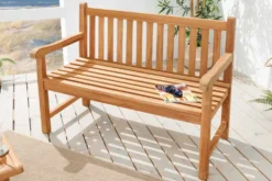 Outdoor Gartenbank EMPIRE TEAK 120cm natur Massivholz