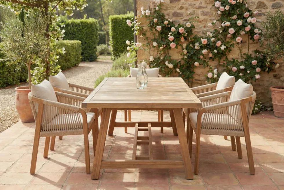 Outdoor Garten-Esstisch BALI 210cm natur Akazienholz wetterfest