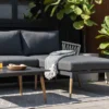 Outdoor Gartenlounge IPANEMA 240cm anthrazit Aluminium Teakholz wetterfest