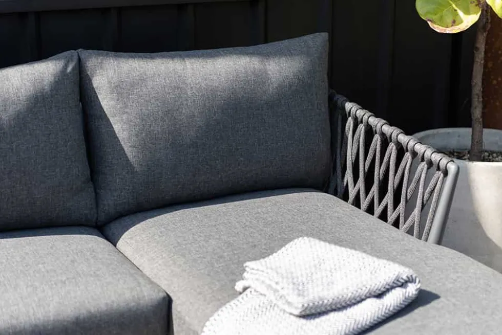Outdoor Gartenlounge IPANEMA 240cm anthrazit Aluminium Teakholz wetterfest
