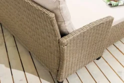 Outdoor Garten-Lounge MONACO 190cm natur Polyrattan Sitzecke inkl. Kissen wetterfest