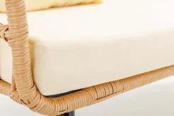 Outdoor Gartenlounge PARIS natur Rattan Gartenmöbel-Set inkl. Wechselbezügen grau creme
