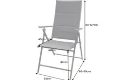 Outdoor Gartenstuhl COMFORT LINE anthrazit zusammenklappbar wetterfest Hochlehner