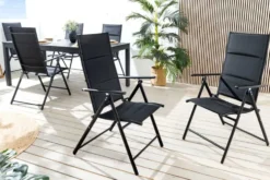 Outdoor Gartenstuhl COMFORT LINE anthrazit zusammenklappbar wetterfest Hochlehner