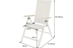 Outdoor Gartenstuhl DESIGNO taupe Aluminium klappbar wetterfest Hochlehner