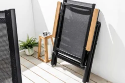 Outdoor Gartenstuhl DESIGNO anthrazit Aluminium klappbar wetterfest Hochlehner