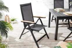 Outdoor Gartenstuhl DESIGNO anthrazit Aluminium klappbar wetterfest Hochlehner