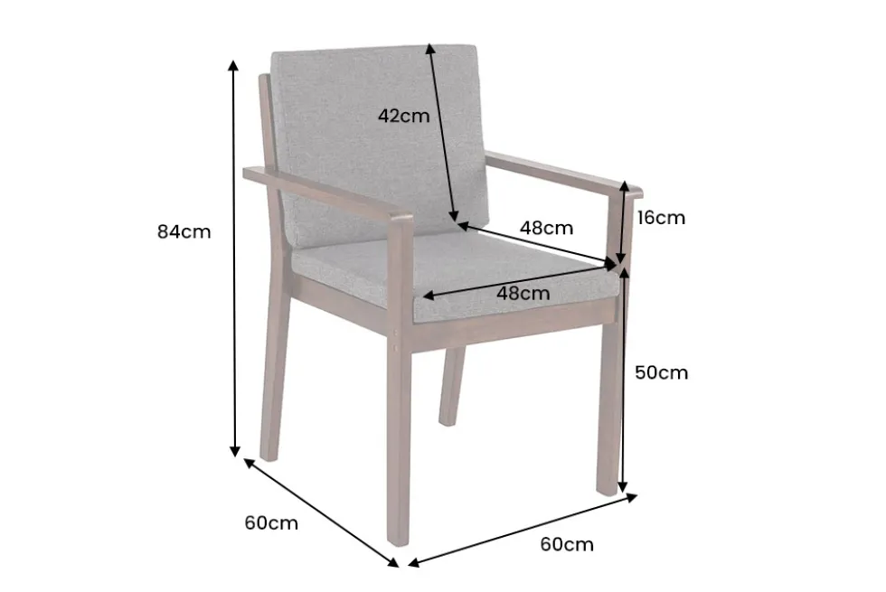 Outdoor Gartenstuhl KOPENHAGEN anthrazit braun Akazie honey finish inkl. Kissen stapelbar