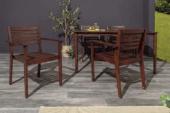 Outdoor Gartenstuhl KOPENHAGEN beige braun Akazie honey finish inkl. Kissen stapelbar
