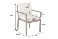 Outdoor Gartenstuhl KOPENHAGEN beige braun Akazie honey finish inkl. Kissen stapelbar