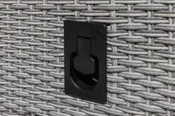 Outdoor Gartenstuhl SYLT grau Polyrattan Hochlehner mit Armlehne verstellbar wetterfest