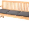 Outdoor Kissen ROG 45x150cm anthrazit Sitzkissen Polster-Auflage für 3-Sitzer Bank