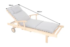 Outdoor Kissen ROG 58x196cm beige Polster-Auflage für Gartenliege