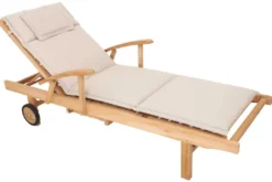 Outdoor Kissen ROG 58x196cm beige Polster-Auflage für Gartenliege