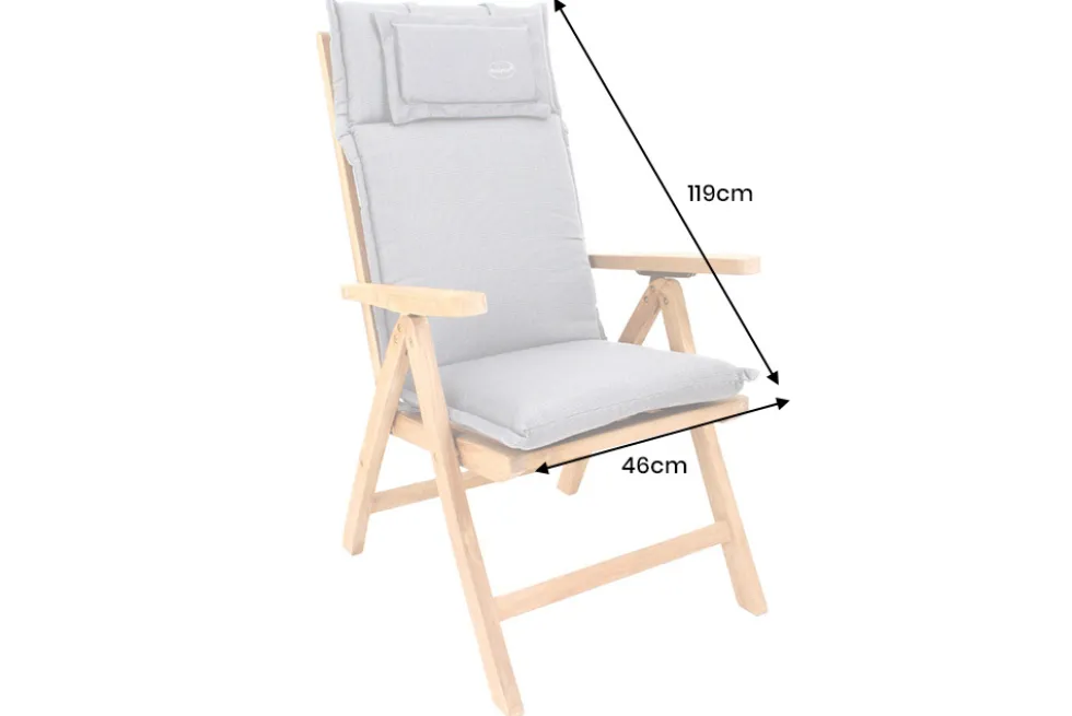 Outdoor Kissen ROG 46x119cm taupe Sitzkissen Polster-Auflage für Hochlehner