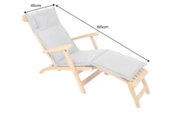 Outdoor Kissen ROG 45x186cm taupe Sitzkissen Polster-Auflage für Deckchair