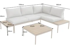 Outdoor Lounge MOBILE MODULAR greige Garten-Sitzgruppe inkl. Tisch und Kissen