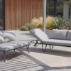 Outdoor Lounge Sitzgruppe MOBILE MODULAR anthrazit hellgrau mit Tisch wetterfest