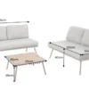 Outdoor Lounge Sitzgruppe MOBILE MODULAR greige mit Tisch wetterfest