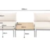 Outdoor Lounge Sitzgruppe MOBILE MODULAR 240cm anthrazit greige inkl. Kissen
