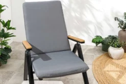 Outdoor Sitzkissen COMFORT LINE 50x122cm anthrazit für Hochlehner-Stuhl Polsterauflage