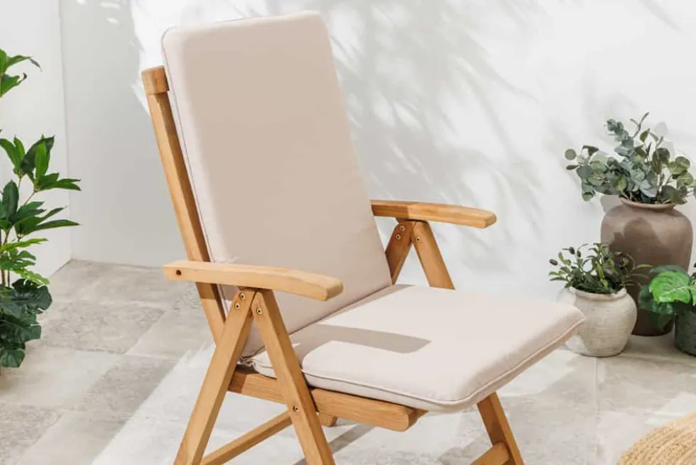 Outdoor Sitzkissen COMFORT LINE 50x122cm beige für Hochlehner-Stuhl Polsterauflage