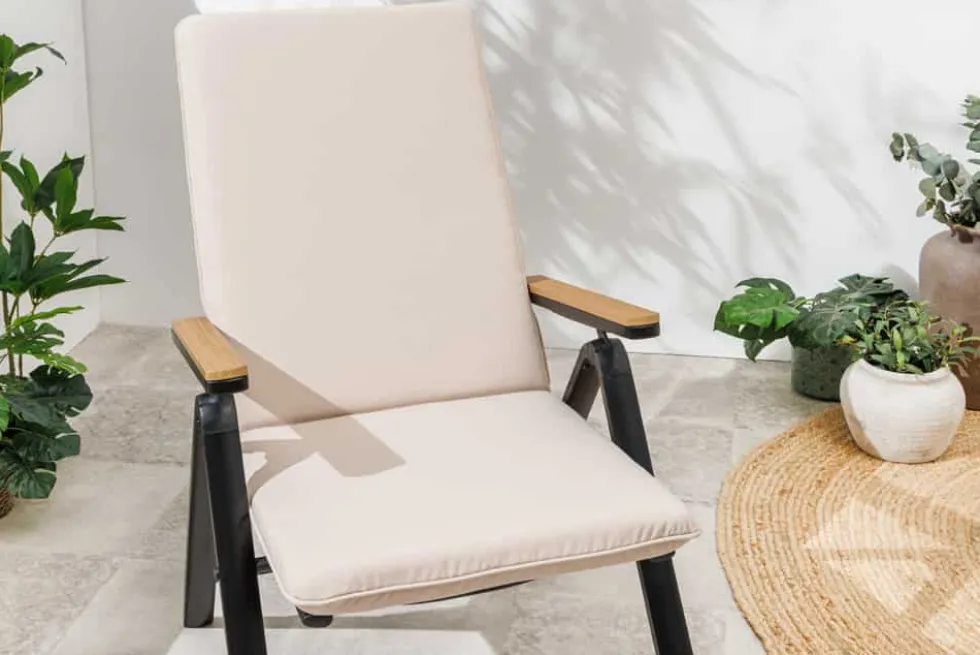 Outdoor Sitzkissen COMFORT LINE 50x122cm beige für Hochlehner-Stuhl Polsterauflage