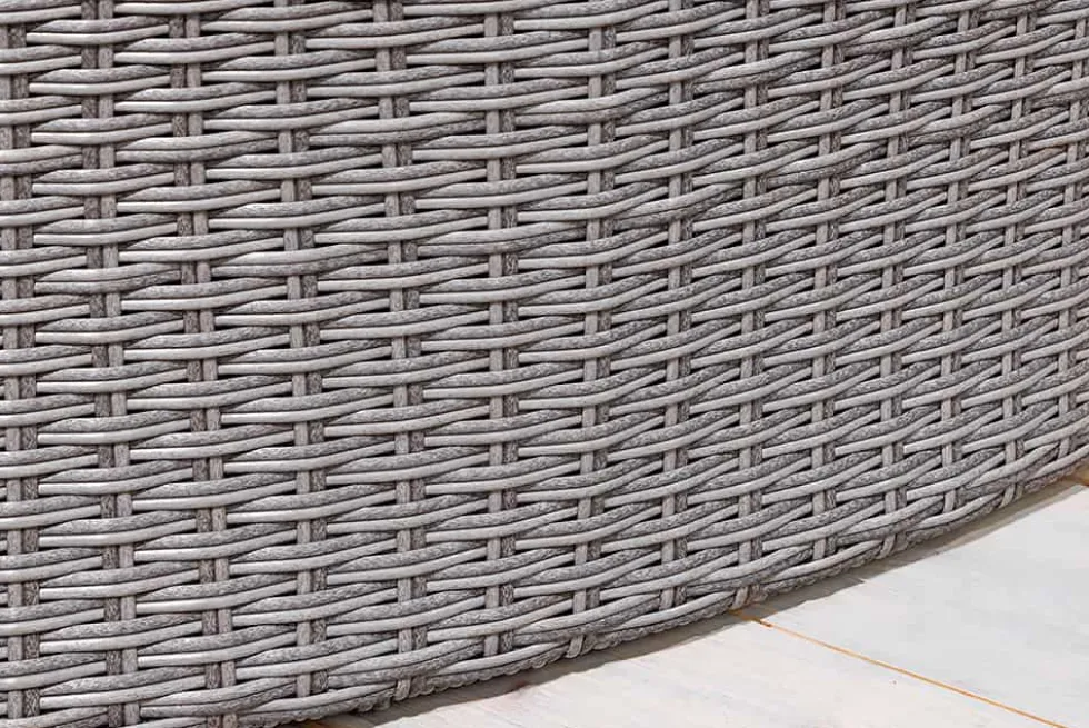 Outdoor Sonneninsel PLAYA LIVING 165cm grau Polyrattan Aluminium inkl. Kissen wetterfest