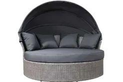 Outdoor Sonneninsel PLAYA LIVING 165cm grau Polyrattan Aluminium inkl. Kissen wetterfest