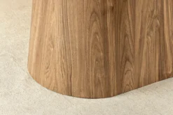 Ovaler Esstisch UNIQUE 200cm grau braun Keramik Walnuss Säulenfuß